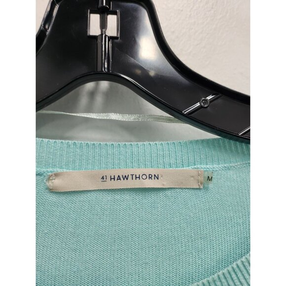 41 Hawthon Stitch Fix Womens Sweater Medium Light Blue Paisley Pullover Preppy - Picture 4 of 8